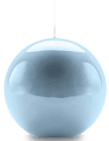 Candela Sfera Home Decor arredativa laccata diametro 10 cm - Durata 49 Ore - Colore Dusty blue - Confezione Regalo - Cereria Di Giorgio