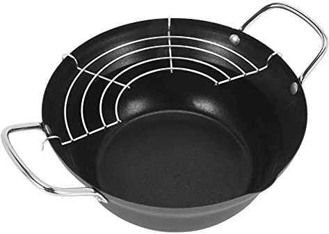 Pentola antiaderente per friggitrice Tempura, mini padella con scolapiatti per olio, design in stile giapponese per friggere e cucinare senza sforzo