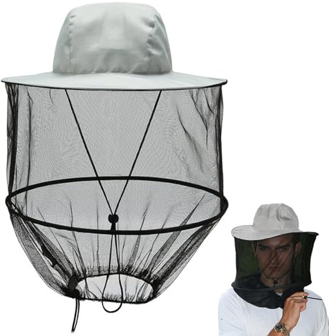YCHYAN Hut with Mosquito Net, Beekeeper Hat, Mosquito Hat, Mosquito Net Hat, Grey Sun Hat, Suitable for Outdoor Enthusiasts, Beekeepers, Hunters, Both for Men and Women