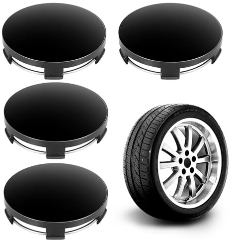 4 tapas de buje de rueda, tapas de buje, 60 mm, universales, de alta calidad, ABS de alta calidad, Od 60 mm, Id 56 mm, negro, marcas generales de automóviles, para llantas de aleación de Volkswagen y