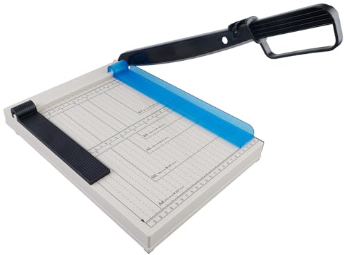 Cortador de papel A4, cortador de palanca, cortador de papel con dispositivo de protección, cortador de fotos, cortadora de papel para casa, escuela, oficina (16 hojas de capacidad de corte)