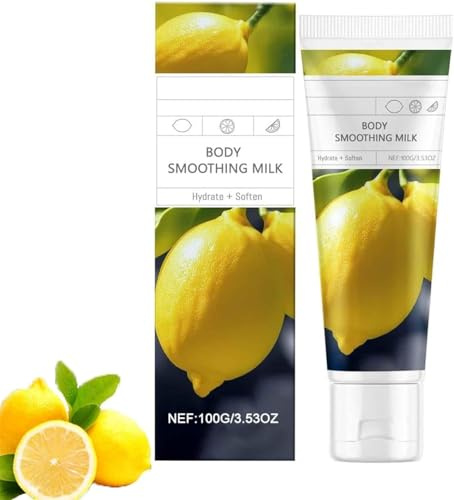 Loción corporal calmante de limón con leche, hidratante y nutritiva para la piel seca, loción corporal refrescante fragante no grasa para todo tipo de piel (1)