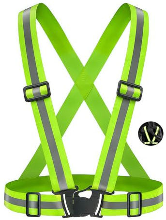 Haoutdory Gilet Riflettente Alta visibilità,Giubbotto di Sicurezza Regolabile Leggero 360°per Corsa,Ciclismo,Jogging,Moto,Gilet Riflettente per Adulti e Bambini Giorno e Notte