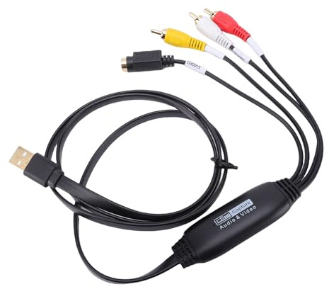 Ailgely Dispositivo de Captura de Vídeo Analógico USB 2.0 para Digitalizar Cintas VHS y VCR, Grabación Sonido y Vídeo Uso Doméstico, 1 Unidad
