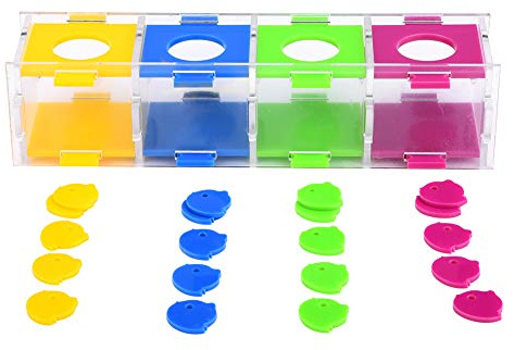 Fdit Juguetes Coloridos de Loros Interesante Entrenamiento de Inteligencia de Aves Caja de Monedas Separación de Colores