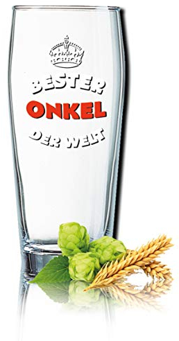 PorcelainSite Geschenkideen GmbH Lustiges Bierglas Willibecher 0,5L - Dekor: Bester Onkel der Welt