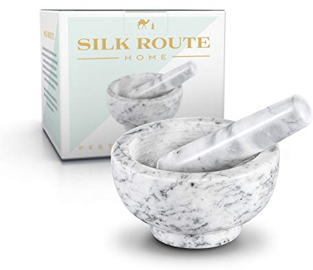 Silk Route Spice Company Mortaio e pestello in marmo massiccio
