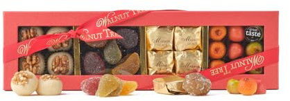 Walnut Tree – Marron Glacés, Marzipan & Pâtes de Fruits Gift Box – Handpacked in the UK – Great Taste Award Winner – Suitable for Gluten Free Diets – Luxury Gift Selection, Birthday, Anniversary, 400g