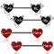 OUFER Body Piercing Brustwarzenpiercing, Nippelpiercing, Teufelspiercing, 14 g, 316L Edelstahl, Nipplerings Barbells Nipple Piercing Schmuck für Frauen
