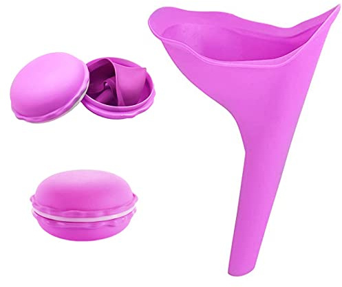Imbuto per Pipi Donna,Dispositivo per Orinatoio Femminile in Silicone Riutilizzabile Permette alle Donne di Fare Pipì in Piedi, Cono da Donna è Perfetto per Viaggi e Attività All'aria Aperta - Viola