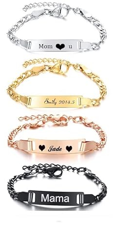 Kinder Baby Gravur-Armband ID Figaro | personalisierte Geschenk Geburt Taufe Geburtstag | gravierbare Kinderarmkette | Taufarmband Junge Mädchen| Namensarmband Babyarmband Taufkette Taufgeschenke