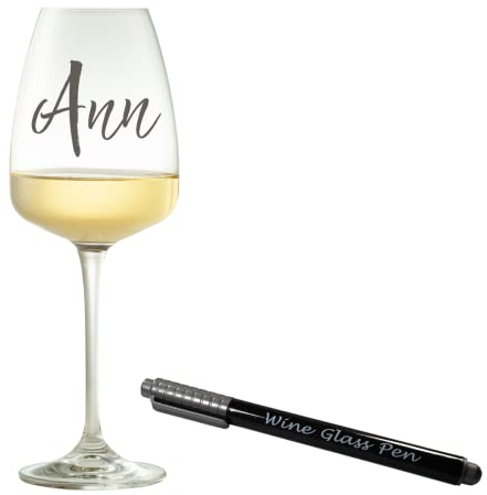 Marqueur pour verres à vin or/argent métallisé acrylique pour peindre des pierres, bois, verre, céramique, toile, tissu, dîner, fête, anniversaire, Noël, M, Plastique, Cristal