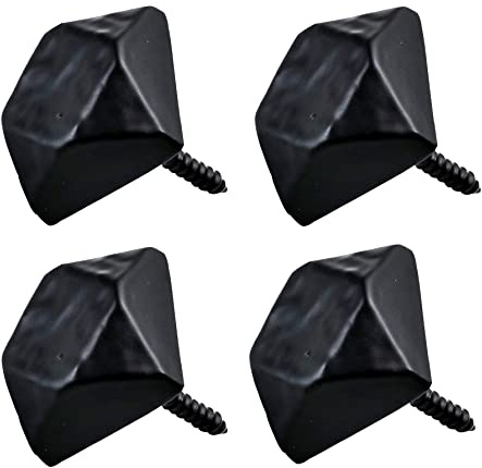 TERF® Traditional Vintage Style Antique Black Door Studs 19mm Tudor Decorative Studs Screw Decoration for Door Gate Cupboard Wardrobe Cabinet Table and Furniture - Pack of 4