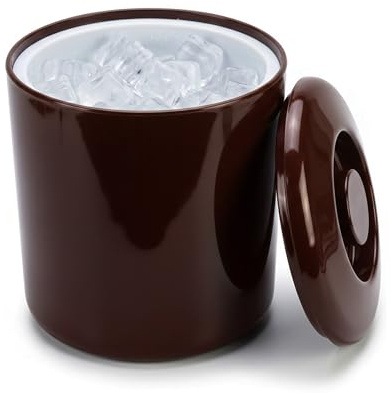 Chabrias 4L Brown Insulated Ice Bucket with Lid & Drainage Liner UK Made | UK made 4L insulated ice bucket with lid and drainage liner to keep ice colder and fresher for longer