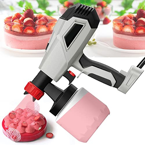 DYK&NX Aerografo Palmare per Torte, Pistola a Spruzzo per Cioccolato da 500W, 800ml Elettrico Macchina per Sabbiatura, con 2 ugelli, per Aerografo, Pasticceria, Decorazione