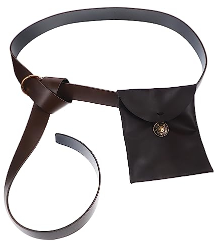 OATIPHO 1 Satz Mittelalterliche Cosplay-Beuteltasche Mittelalterliche Vintage-Ledertasche Gürteltasche Mit Wikinger-prägung Cosplay-hüfttasche Bauchtasche Seitentasche Kleidung Herren Pu