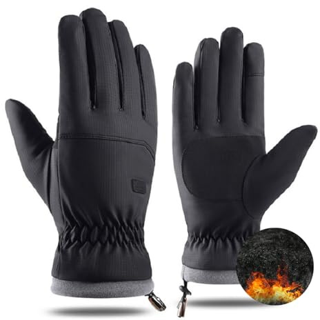 GWAWG Gants d'hiver Chauds à Ecran Tactile Noirs,Gants Antidérapants Coupe-Vent Gants,Gants de Sport Chauds,Gants antidérapants,Gants de Course d'extérieur pour Homme Femme Moto Vélo Running Ski