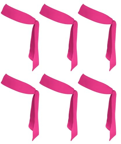 PATIKIL Head Ties Headbands, 6 Pcs Ninja Karate Headband Adjustable Sports Tie Back Sweat Wicking Workout Head Band for Men Women Running Tennis Yoga, Pink