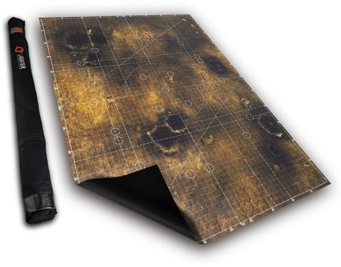 Lighter Creative 44'' x 60'' Battle Mat Gridded War-Gaming Mat for WH40K Pariah Nexus Deployment Zone - Made of Synthetic Leather, 1.1mm Thickness, Doomsday Barrens