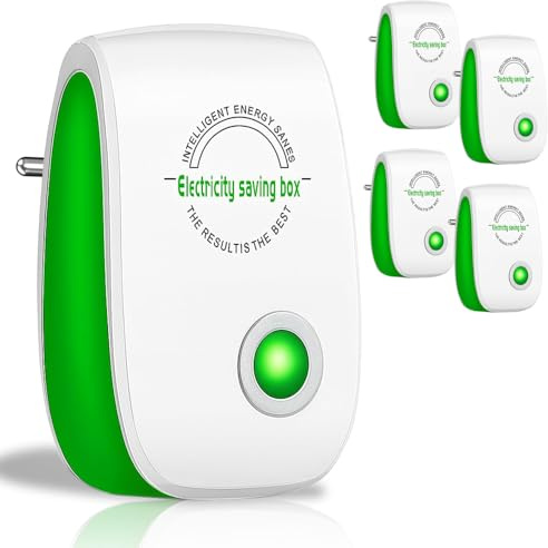 SKIKHN energisparlampa, 4 stycken smart strömsaver, energisparande smart energi, energibesparande låda hushåll, energibesparande strömsparande låda, för hushållet (EU-kontakt 90 till 250 V)