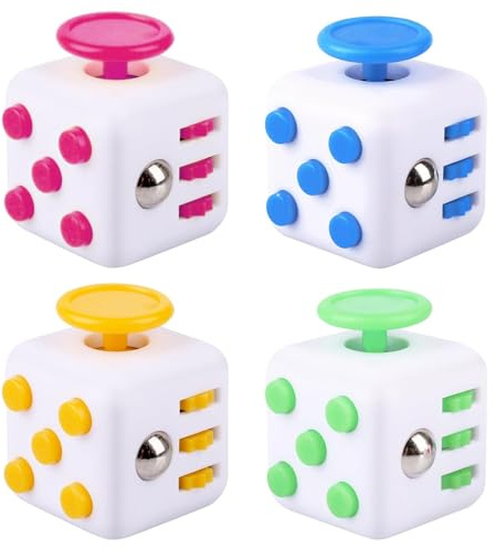 Fidget Cube Anti Stress Jouet 4 Pièces Jouet Anti-Stress avec 6 Fonctions Différentes Cube Anti-Stress pour Réduire Le Stress en Cas De Nervosité pour ADHD Enfants Et Adultes
