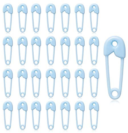 Plastic Safety Pin Girl Baby Shower Favor Charms, 72 Pieces (blue)