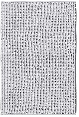 Decomira Badematte rutschfest | Als Badteppich Set kombinierbar | Badezimmer-Teppich Bad-Vorleger waschbar aus Chenille | Duschvorleger für Dusche, Badewannen, WC Deko | Grau - 50x80 cm