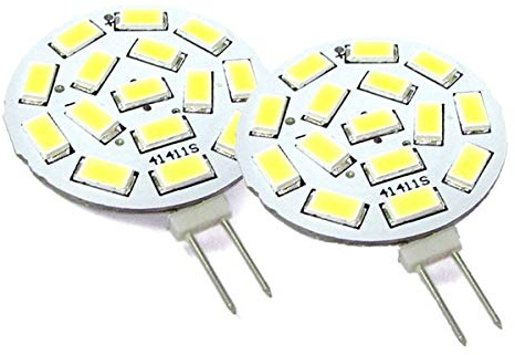 LEDLUX Lampadine LED G4 (2 Pezzi, Bianco Freddo 6000k), G4 Bispina, DC AC, 12V 24V, 3,5W, 350 Lumen, 15 SMD 5630, 10V-30V