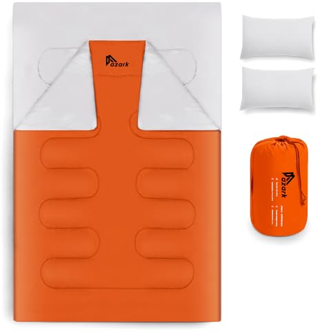 azark Double Sleeping Bag-Orange Doppelschlafsack, Doppelbett