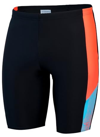 Speedo herr dyk jammer badbyxor simmare svart röd, Svart/rött, 40