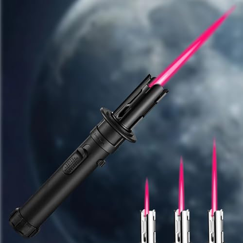 GAOUTO Accendino a Fiamma Tempesta: 1 Pezzo Accendino Jetflame Multifunzionale, Windproof, Ricaricabile & Fiamma Regolabile, Per Cucina, Barbecue, Campeggio (20.5 cm, Nero)
