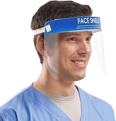 PLUS SANTE Visière de Protection Réutilisable 180° en PVC Transparent - Lot de 10 - Ultra-Légère & Confortable Usage Pro & Quotidien