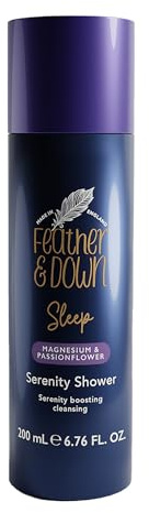 Feather & Down Magnesium and Passionflower Serenity Shower Gel (200ml) - Natural Body Wash Infused with Essential Oils, Calms Anxiety & Stress, Relaxation Aromatherapy and Better Sleep