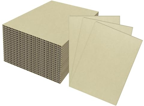 Corrugated Cardboard Sheets AAG PACKAGING rigid triple-layer pads for shipping, crafts & DIY, cardboard sheets backing for photos and prints, cardboard inserts for mailers (7x5 Brown/Set of 20)