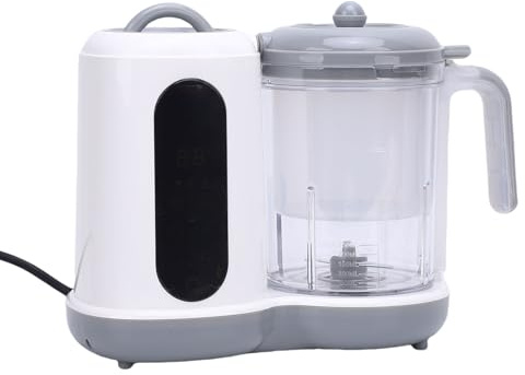 Depisuta Fabricante de alimentos para bebés, Procesador de alimentos para bebés de gran capacidad de un paso Cocina automática molienda bebé vaporizador y mezclador de puré con (Enchufe de la UE)