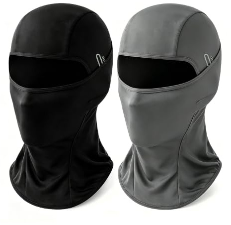 NOVEINN 2Pcs Summer Balaclava for Men/Women，UV Protection,Breathable and Cooling Balaclava with Glasses Holes for Motorcycle,Cycling,Fishing Or Hiking Outdoor Sports Grey