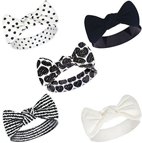 Touched by Nature Baby Girls' Organic Cotton Headbands, Heart, 0-24 Months