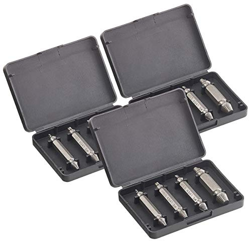 AGT Professional Schraubenlöser: 3x 4-tlg. Schrauben-Ausdreher-Set aus HSS-Stahl (Schrauben Linksausdreher, Linksausdreher Set, Schraubenzieher)