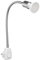 ledscom.de Steckdosenlampe LESCH Leselampe Schwanenhals Schalter Chrom + GU10 LED Lampe warmweiß 3-Stufen Dimmen: max. 500lm