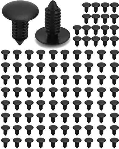 QWORK® 100 Pezzi Auto Trim Clips Rivetti di Fissaggio in Plastica per Auto, Diametro Vite 8mm