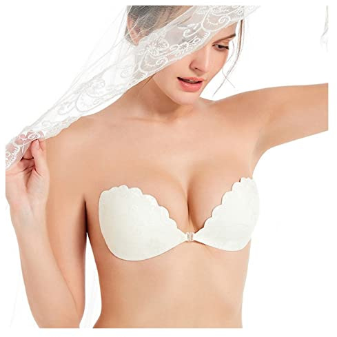 WANGPIN Soutien-Gorge Collant Invisible pour Femme Soulevez Les Soutiens-Gorge Adhésifs Dos Nu sans Bretelles Soutien-Gorge Adhésif De Tous Les Jours pour La Robe De Mariée (Color : White, Size : D)