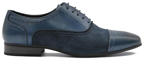Mens Brogue in Suede & Leather Classic Formal Oxford Lace up Wingtip Shoes