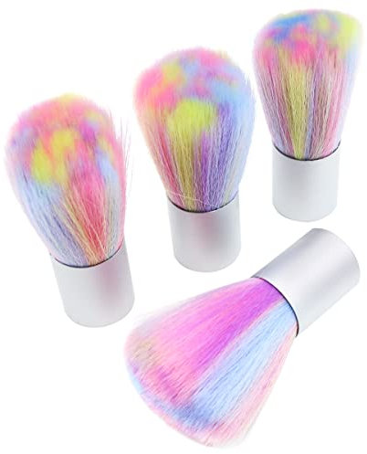 WANGCL 4 Confezioni di pennelli Colorati per la rimozione della Polvere per Unghie Portatile per pennelli per Unghie