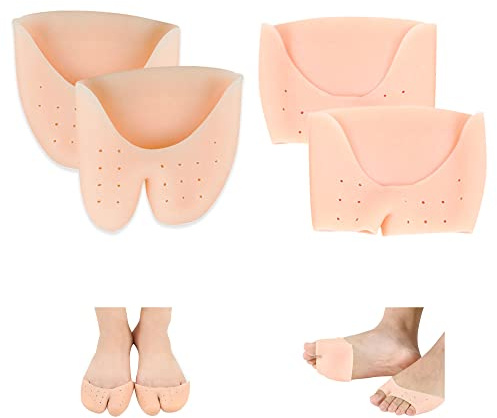 2 Pairs Gel Toe Caps Protectors Silicone Toe Sleeves Metatarsal Pads Ball of Foot Cushion Soft Forefoot Cushioning for Men Women Toe Sleeves Guards for Pain Relief