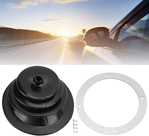 Gear Shift Boot, Rubber Gear Shift Boot Kit, Gear Shift Lever Handbrake Boot Plate, Dustproof Black Rubber, Round, 5.250 inches, Universal