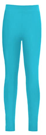 Yeahdor Kinder Mädchen Leggings Lang Stretch Sportleggings mit Elastischem Bund Balletthose Sport Yoga Pilate Fitness Blau See 110-116