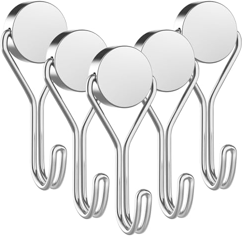 Crochets Magnétiques,Crochets Aimantés Magnétiques,Aimant Crochet,Crochet Magnetique Frigo,Aimants Puissants Crochets,Crochets Magnétiques Extra Forts,Crochet Aimanté Puissant,Argent,5pcs