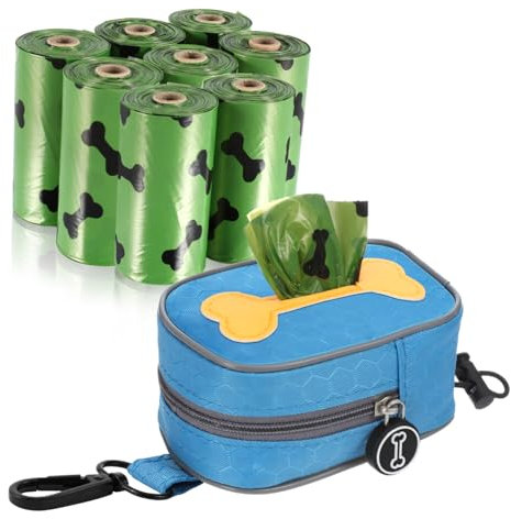 FRCOLOR Hundekotbeutelspender Oxford-Stoff Reißverschlusstasche Kotbeutelhalter Mit 8 Kotbeuteln