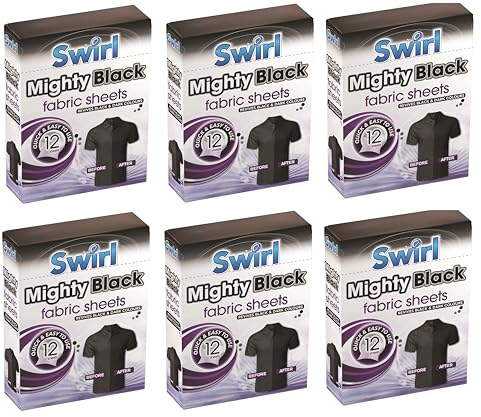 Revives Mighty Black Fabric Dye Sheets - Restore Black and Dark Colors - Pack of 12 by Swirl (2)