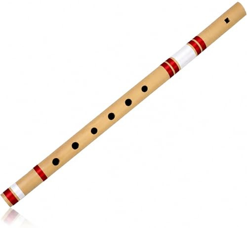 Einzigartige Geburtstagsgeschenkideen 43 cm authentische indische Bambusflöte in G-Schlüssel Fipple Holzblättchen Musikinstrument Blockflöte traditionelles Bansuri Handarbeit Geschenk